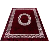 Muratap Plus vloerkleed laagpolig tapijt woonkamer rood / wit- 120x170 cm