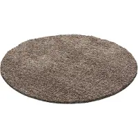 Muratap Basic rond shaggy vloerkleed caramel hoogpolig- 200 cm rond