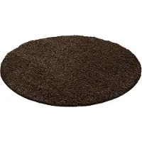 Muratap Basic rond shaggy vloerkleed hoogpolig- 80 cm rond