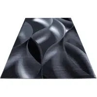 Muratap Plus vloerkleed laagpolig tapijt woonkamer grijs / zwart- 80x150 cm