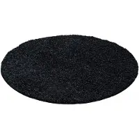 Muratap Basic rond shaggy vloerkleed antraciet hoogpolig- 120 cm rond