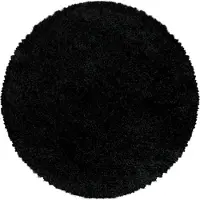 Muratap Monaco soft rond shaggy hoogpolig vloerkleed black- 120 cm rond