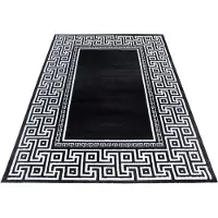Muratap Parma design vloerkleed zwart / wit laagpolig- 80x300 cm