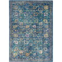 Muratap Picasso sarough vintage vloerkleed blauw laagpolig- 80x150 cm