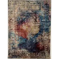Muratap Picasso heriz vintage vloerkleed multi / blauw laagpolig- 160x230