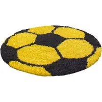 Muratap Fun voetbal kinderkamer rond vloerkleed hoogpolig 120 cm