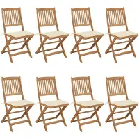 vidaXL Tuinstoelen 8 st inklapbaar met kussens massief acaciahout