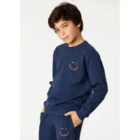 Woody huispak jongens short + pull - donkerblauw - 221-2-QLD-K/885 - maat 128