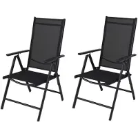 4Goodz set 2 stuks Tuinstoelen Verstelbaar 8 standen - Zwart
