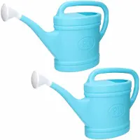 Forte Plastics 2x Stuks Lichtblauwe Tuin Planten Gieter Met Broeskop 9 Liter - Gieters