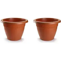 Forte Plastics 2x stuks bloempotten terra cotta rond diameter 45 cm - Plantenpotten