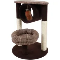 Nobleza Krabpaal Brownie Met Mand En Speeltje - 49 X 49 X 46 Cm - Bruin