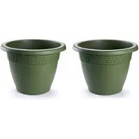 Forte Plastics 2x stuks bloempotten donkergroen rond diameter 45 cm - Plantenpotten