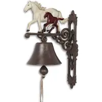 Benza Gietijzeren Deurbel Paard Met Veulen- 36 X 14 X 24 Cm
