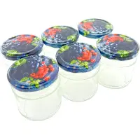 Benza Confituur pot Jampot Inmaakpot met schroefdeksel van 210 ml - 7 x 7 cm - 12 stuks