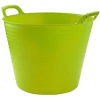 Forte Plastics Set van 2x stuks flexibele emmer/wasmand groen 25 liter - Wasmanden
