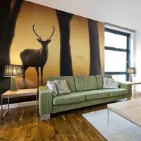 Artgeist Fotobehang – Behangpapier - Fotobehang - Deer in his natural habitat 250x193 -