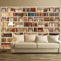 Karo-art Fotobehang - Bibliotheek thuis