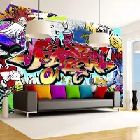 Artgeist Fotobehang – Behangpapier - Fotobehang - Street art:red theme 150x105 -