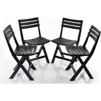 Relaxwonen - 4 tuinstoelen - antraciet - inklapbaar