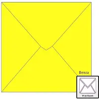 Benza Wenskaart Enveloppen - Vierkant 14 x 14 cm - Geel - 50 stuks