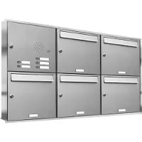 Brulo Vijf adressen groot type 2_Brievenbus met intercompaneel inbouw_5_adressen__RVS