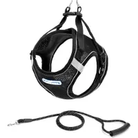 Nobleza Hondentuigje met Riem - Hondenharnas - Zwart - Maat S - 35-40 cm