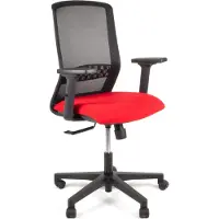 Linea bureaustoel - Tekna 01 - ergonomisch EN1335 - multi verstelbaar - max. draagvermogen 110kg - zwart/rood - LF-2011303