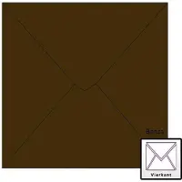 Benza Wenskaart Enveloppen - Vierkant 14 x 14 cm - Bruin - 100 stuks
