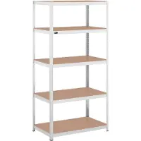 MSW Stellingkast - 100 x 60 x 200 cm - voor 5 x 150 kg - Grijs