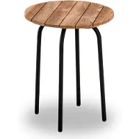 BUITEN living Pablo bijzet tuintafel | teakhout | 40cm ronde tuintafel hoog