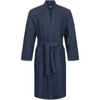 Morgenstern badjas Luca wafelstof Kimono 120cm Navy XL