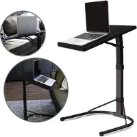 QUVIO Bijzettafel laptop - Hoogte verstelbaar - Zwart