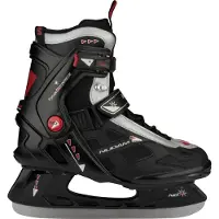 Nijdam IJshockeyschaats - Semi-Softboot - Zwart/Zilver - Maat 42