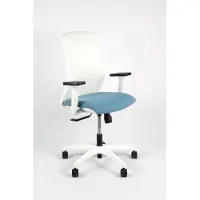 Linea Tekna White 01 - Bureaustoel - Ergonomisch EN1335 -Multi verstelbaar- Wit/Blauw