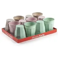 PlasticForte Drinkglazen - 48x stuks - gekleurd - kunststof - 250 ml - drinkbekers - onbreekbaar