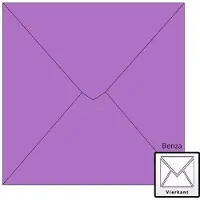 Benza Wenskaart Enveloppen - Vierkant 14 x 14 cm - Paars - 50 stuks