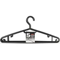 PlasticForte Kledinghangers - 25x - zwart - kunststof - 40 cm - kleerhangers