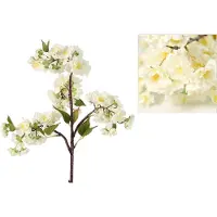 Benza Prunus kunstbloemen kunsttak - wit - 80 cm