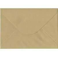 Benza wenskaart enveloppen langwerpig 16,2 x 11,4 cm = C6 - Bruine kraft - 40 stuks