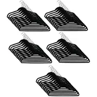Relaxwonen Kwaliteit Kledinghangerset 50 stuks - Non slip kledinghangers - Fluweel zwart