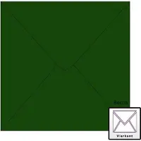Benza Wenskaart Enveloppen - Vierkant 14 x 14 cm - Kerst Groen - 50 stuks