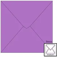Benza Wenskaart Enveloppen - Vierkant 14 x 14 cm - Paars - 100 stuks