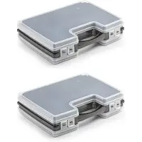 PlasticForte Opbergkoffer - 4x - 22-vaks - zwart - 28 x 21 x 6 cm - Sorteerdoos kleine spulletjes