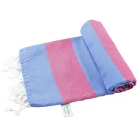 Arowell Double Banded Pestemal - Fouta - Hamamdoek - Hammamdoek - Blauw - Bordeaux - 180 x 100 cm