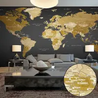 Artgeist Fotobehang – Behangpapier - Fotobehang XXL - World Map: Modern Geography II 500x280 -