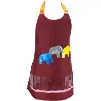 Benza Kinder Hobby schort- klieder en knutselschort - 55 x 56 cm - 4 t/m 9 jaar - Donkerrood