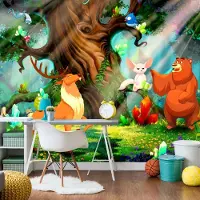 Artgeist Fotobehang – Behangpapier - Fotobehang - Bear and Friends 100x70 -