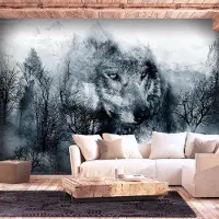 Artgeist Fotobehang – Behangpapier - Fotobehang - Mountain Predator (Black and White) 400x280 -