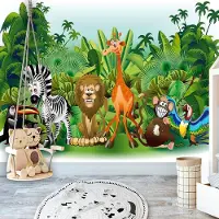 Artgeist Fotobehang – Behangpapier - Fotobehang - Jungle Animals 400x280 -